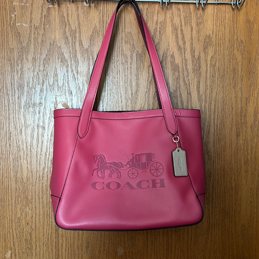 Coach Pink Leather Tote Bag